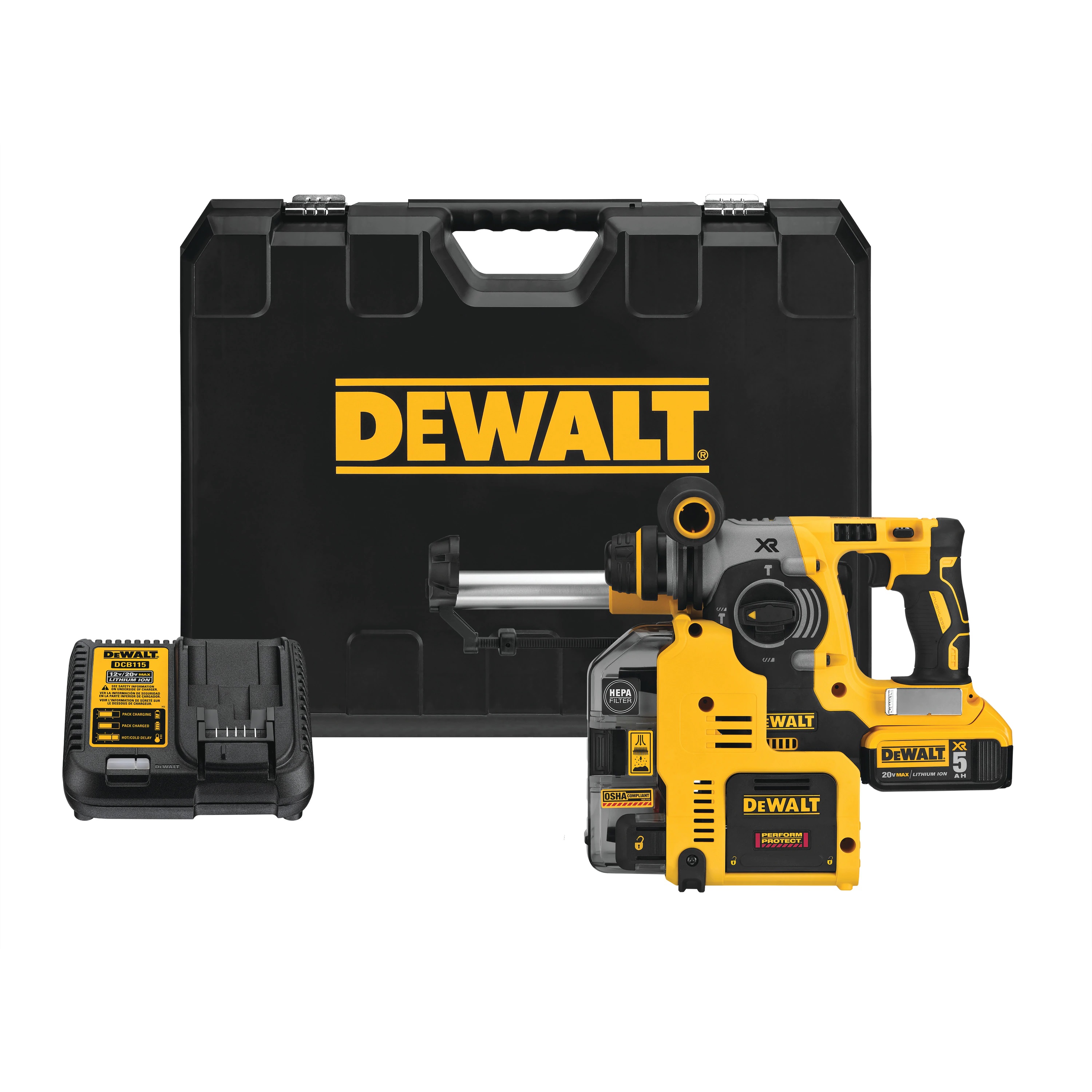 DeWalt 20V MAX* XR® Brushless 1in L-Shape SDS Plus Rotary Hammer Kit - Rotary & Demolition Hammer Drills